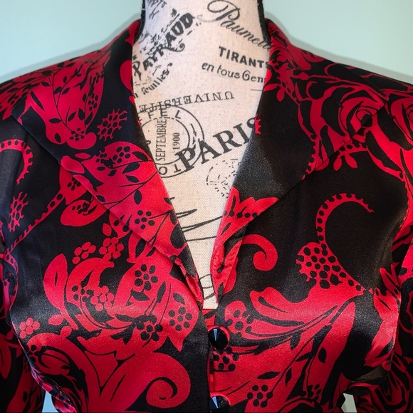 Xscape Black and Red Ladies Blazer Jacket Size 8 - Picture 4 of 16